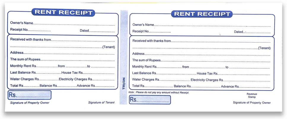 Rent Receipt (A4 Long Size 10 Nos. Book) product image