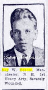 New Hampshire WWI Military: Private Ray W. Beadle of Manchester NH  (1897-1919)