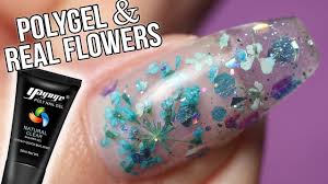 Au $5.78 to au $6.88. Polygel Nail Art With Real Flowers Youtube