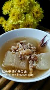 double boiled winter melon soup 鱿鱼干贝炖冬瓜汤 winter melon soup melon soup winter melon
