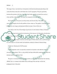 A critique paper, also known as a review, discusses your experience with something. William Blake S Poem The Little Black Boy Essay Example Topics And Well Written Essays 500 Words