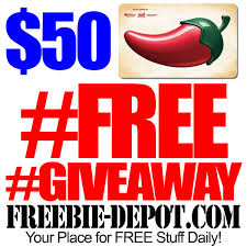 Check spelling or type a new query. Free Giveaway Contest Free 50 Chili S Gift Win Free Stuff In Giveaway Contest Freebie Depot