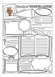 Gandhiji had so many characteristics, which we should know. Mahatma Gandhi Steckbrief Deutsch Fact File Worksheet Arbeitsblatt