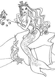 They feel comfortable, interesting, and pleasant to color. Barbie Princess In The Sea Talking To Sea Horse Coloring Page Coloring Sun