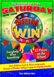 Gaming Spin The Wheel Gaming Posters Flyer Poster Template