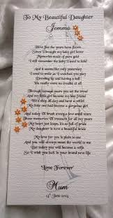 Mother Or Parents Of The Bride 2 Their Daughter On Her Wedding Day Keepsake Card Daughter Wedding Gifts Wedding Speech Wedding Day Quotes
