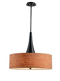 Pairing a sleek, brushed steel finish with a simple drum shade, this streamline fixture brings a neutral, modern look to living rooms, dining areas, foyers and more. Kenroy Home Bulletin 3 Light Pendant Lamp 64 H Natural Cork Shadeoil Rubbed Bronze Base Office Depot