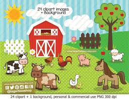 Farm Animals Sublimation Clip Art Clipart Pig Horse Cow Etsy In 2021 Little Duck Clip Art Farm Animals