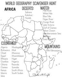 World Geography Scavenger Hunt Africa Free Printable World Geography Geography Lessons Geography For Kids