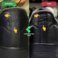 With authentic nike air force one shoes, this area of the shoe will appear hard or very firm. Nike X Off White Air Force 1 Moma Real Vs Fake Guide Ow Af1 Moma Black Legit Check By Ch