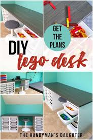 Diy Lego Desk With Ikea Trofast Bin Storage In 2020 Ikea Trofast Ikea Bins Lego Desk