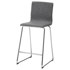 Volfgang Bar Stool With Backrest Chrome Plated Gunnared Medium Gray Ikea Bar Stools Grey Bar Stools Pub Furniture