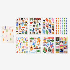 dailylike jelly bear removable deco sticker set of 8 sheets deco sticker set sticker set cute stickers