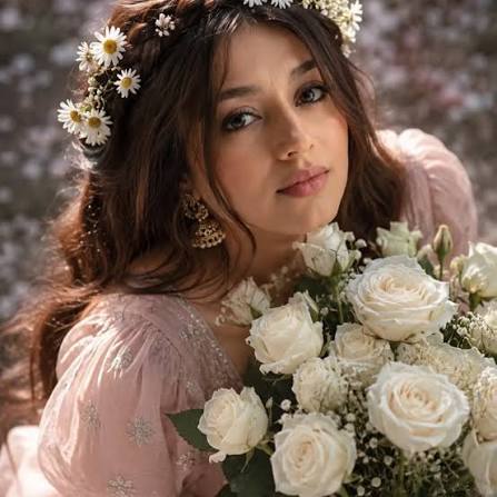 Floral Crown & White Roses Portrait