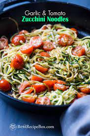 Italian Zucchini Noodles Garlic Tomato Parm Keto Best Recipe Box Recipe Zoodle Recipes Healthy Noodle Recipes Zucchini Noodle Recipes
