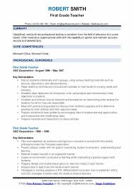 First Grade Teacher Resume Samples Qwikresume