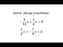 Start studying act fractions with variables. Solving An Equation In One Variable With Fractions Keep Fractions 1 Youtube