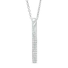 1 4 Ct T W Diamond Vertical Bar Pendant In 14k White Gold Zales In 2021 Gold Chains For Men Gold Necklace For Men Bar Pendant