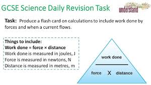 Gcse Science Daily Revision Task 76 Work Done Gcse Science Science Daily Science Revision
