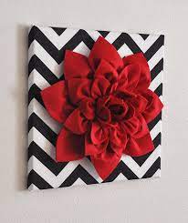 Related:black hanging wall decor black and gold wall decor. Red Wall Flower Red Dahlia On Black And White Chevron 12 X12 Canvas Wall Art Baby Nursery Wall Decor 34 0 Baby Nursery Wall Decor Red Decor Baby Wall Art