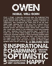 Owen Personalized Name Print Typography Print By Ohbabynames Names Addison Names With Meaning