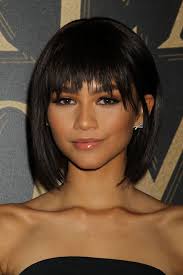 Straight Bob With Fringe Zendaya Zendaya Hair Hair Styles Short Hair Styles