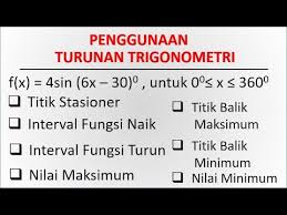 We did not find results for: Titik Stasioner Fungsi Trigonometri Sinus Fungsi Naik Turun Titik Balik Maksimum Dan Minimum Youtube