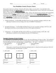 The tips below will allow you to complete ap biology genetics practice 1 basic mendelian genetics quickly and easily: Non Mendelian Genetics Practice 1 Pdf Name Date Period Non Mendelian Genetics Practice Packet Most Genetic Traits Have A Stronger Dominant Allele And Course Hero