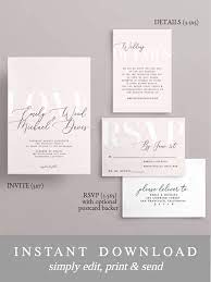 Printable Blush Pink Wedding Invitation Instant Download Diy Etsy Blush Pink Wedding Invitations Diy Wedding Invitations Templates Wedding Invitations