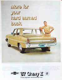 1967 Chevy Ii Nova 4 Door Sedan Chevy Sedan Car Advertising