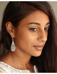 Grosses boucles d'oreilles argent et pierre rose