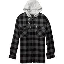 Black And Grey Flannel Wholesale Black Grey Checked Hooded Flannel Jackets Hooded Flannel Flannel Jacket Jackets