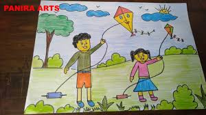 Another free people for beginners step by step drawing video tutorial. How To Draw Kite Festival Drawing For Kids Sankranti Festival Kite In 2021 Drawing For Kids Drawings Fly Drawing