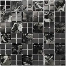 Shop wayfair for all the best glass backsplash tile. Black Glass Backsplash Tile Metal Mosaic For Bathroom Wall