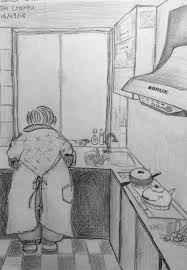 Check spelling or type a new query. Sketch Your Mother In Kitchen Or Father Relaxing First Draw The Structure In Block Drawing Then Add Brainly In