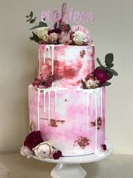 Glamorous Rose Gold 18th Birthday Cake 18th Birthday Cake For A Girl Double Tier Cake Made With Vanilla And Chocolate Cakes Iced With Birthday Drip Cake Tiered Cakes Birthday Cool Birthday Cakes