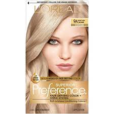Ash blonde hair dye on black hair and brown hair. Amazon Com L Oreal Paris Superior Preference Fade Defying Shine Permanent Hair Color 9a Light Ash Blonde Pack Of 1 Hair Dye Hair Color Preference Beauty