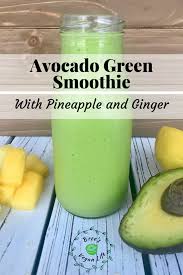 This Avocado Smoothie Is Incredibly Healthy It Is Vegan And Contains Pineapple Ginger Spinach And Avocado Smoothie Healthy Avocado Smoothie Green Smoothie