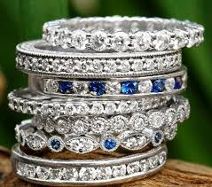 Diamond And Sapphire Rings Love The Idea Of Having A Few Of Your Husbands Birthstones In Your Wedding Band Jewelry Anniversary Bands Beautiful Jewelry