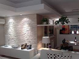 Parete In Pietra E Veletta D Arredo In Cartongesso Arredamento Arredamento Parete Salotto Idee Arredamento Soggiorno