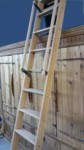 Unfinished Loft Ladder With Handrails And All Mounting Etsy In 2021 Loft Ladder Wood Ladder Stair Ladder