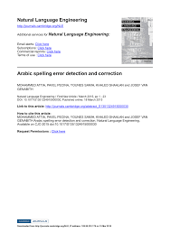 Pdf Arabic Spelling Error Detection And Correction