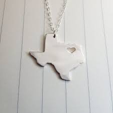 Tx State Necklace Texas State Charm Necklace Silver State Necklace State Shaped Necklace With A Heart In 2021 Texas State Necklace State Necklace Texas Necklace