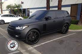 This color may not work on every vehicle, but the more high end and exotic when it comes to vehicle wrapping the most popular colors are the mattes for being able to show a flawless matte finish. Range Rover Wrapped In 3m Deep Matte Black Car Wrap Matte Black Range Rover Matte Black Cars Range Rover Black