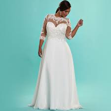 Vintage Ivory Chiffon Plus Size Wedding Dresses With Sleeves Beaded Lace W Plus Size Wedding Dresses With Sleeves Bridal Gown Lace Sleeves Elegant Bridal Dress