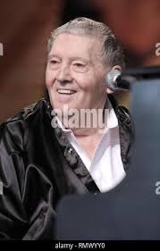 Rock'Roll Legende Jerry Lee Lewis ist dargestellt auf der Bühne während  seiner "Live"-Konzert Aussehen während Farm Aid 2008 Stockfotografie