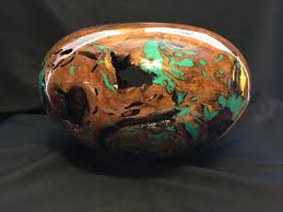 2 thick mesquite wood slab 58 x 18 all live edges, black inlay with turquoise. Mesquite Bowl With Turquoise Inlay General Finishes Design Center