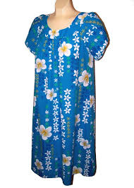 Blue Hawaii Hawaiian Moo Moo Dress Hibiscus Flowers Royal Etsy Blue Hawaii Moo Moo Dress Study Style