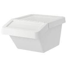 Sortera Recycling Bin With Lid White 16 Gallon Recycling Bins Storage Bins Recycling