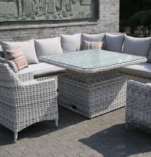 The benefit of our rattan and wicker is that each piece is fully assembled, which is a sign of superior quality furniture. Rowena Half Round Rattan Sofa Set With Adjustable Table And 2 Chairs Garden Mall